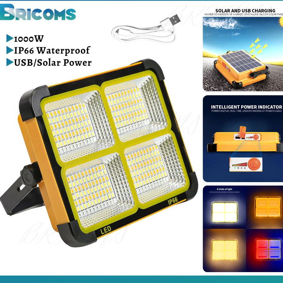 200WAT & 400WATT & 600WATT LED SOLAR LIGHT WITH 10000MAH POWER BANK & 12000MAH POWER BANK & 15000MAH POWER BANK, WITH 4 MODES (WIGHT LIGHT,GOLDENLIGHT,DEM LIGHT AND DISSCO LIGHT)